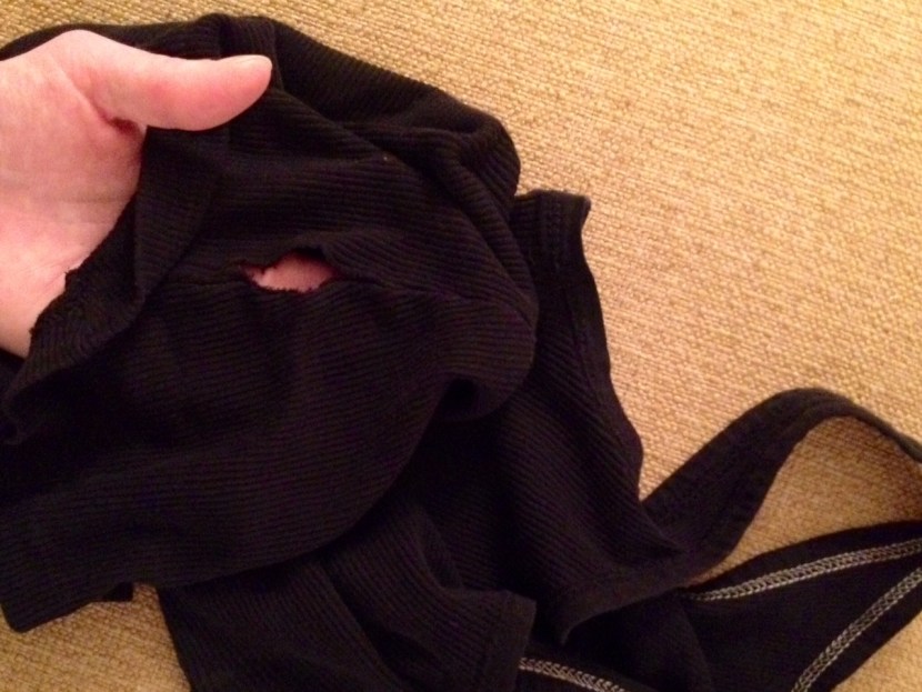 Black tank with hole